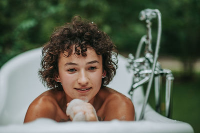 Portrait of boy smiling