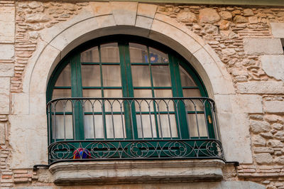 Low angle view of window of building