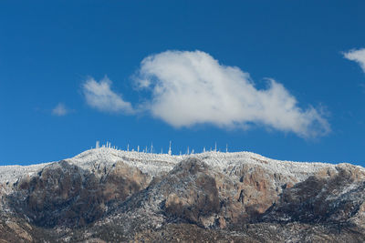 Low angle view of rock formations against sky