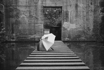 Staircase against wall