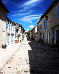 Narrow alley along buildings