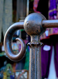 Close-up of rusty metal chain