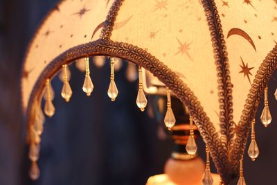 Detail shot of illuminated table lamp