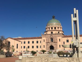 Historic building against clear blue sky