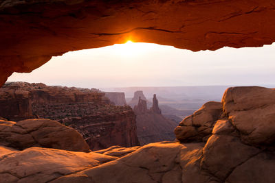 Rock formations at sunset