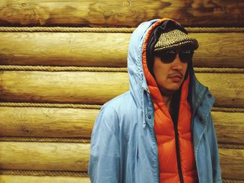 Close-up of young man standing outdoors