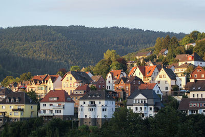 High angle view of townscape against sky