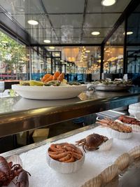 High angle view of woman standing in store