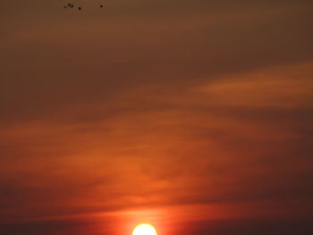 Scenic view of orange sky