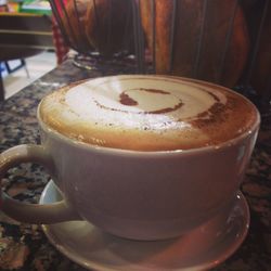 Close-up of cappuccino