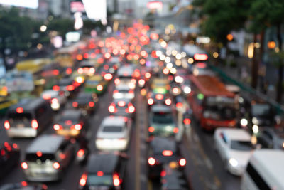 Traffic on city street at night