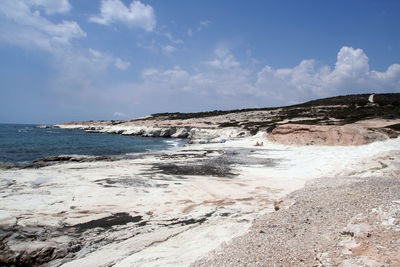 Scenic view of beach against sky