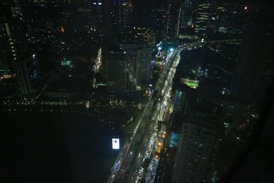 Illuminated cityscape at night