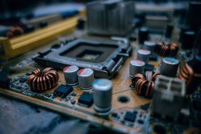 High angle view of keyboard on table