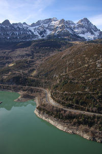 Scenic view of mountain against sky