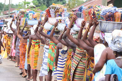 Colourful african traditional procession 