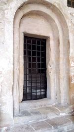 Close-up of window of historic building