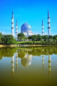 Reflection of mosque in lake