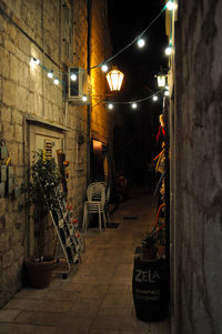 Illuminated buildings in city at night