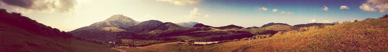 Panoramic shot of mountain range