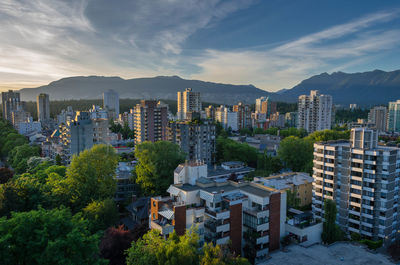 High angle view of city