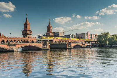 View of river with buildings in background