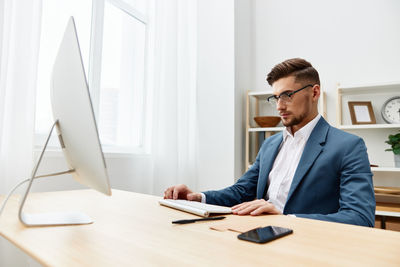 Businessman working in office