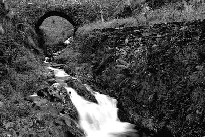 Scenic view of waterfall