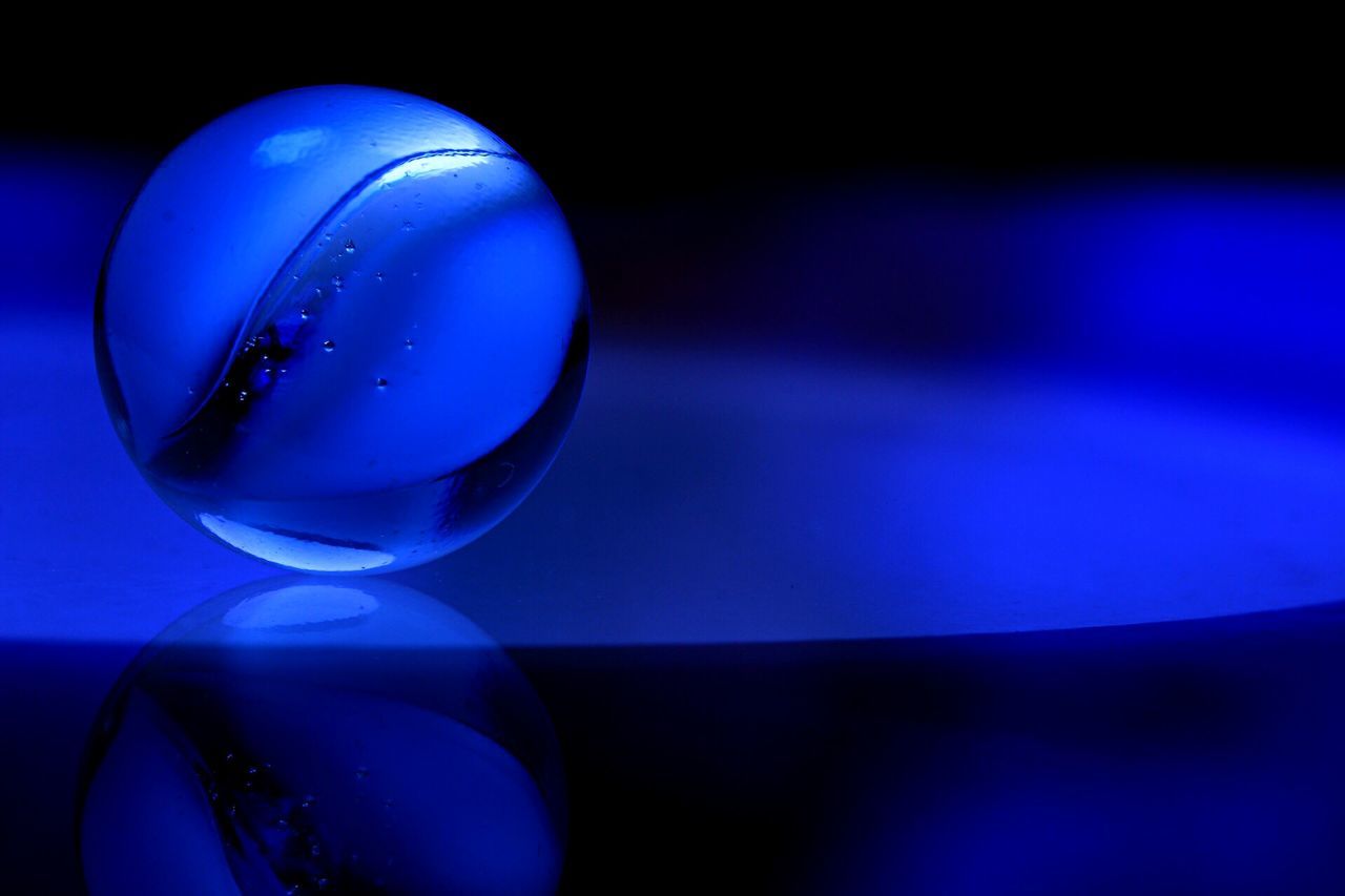 blue, close-up, indoors, transparent, glass - material, reflection, focus on foreground, drink, still life, glass, refreshment, sphere, sunglasses, no people, drinking glass, selective focus, table, bubble, food and drink, illuminated