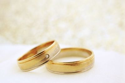 Close-up of wedding rings