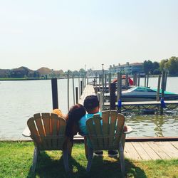 Empty bench in park