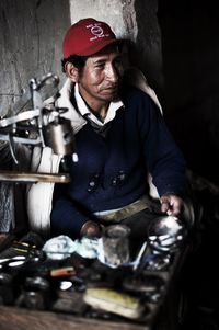 Portrait of a man working