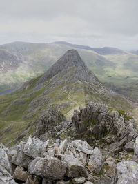 Scenic view of mountains against sky