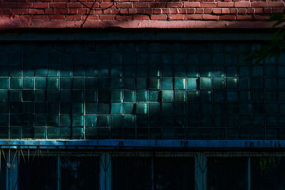 Close-up of illuminated building