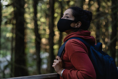 Portrait of senior man in forest