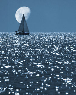 Scenic view of sea against blue sky