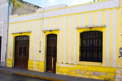 Exterior of yellow building