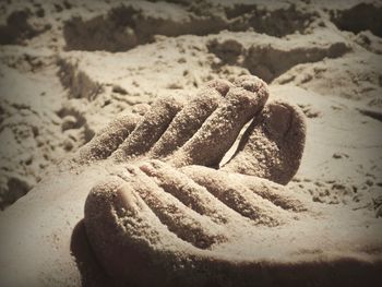 Close-up of sand on beach