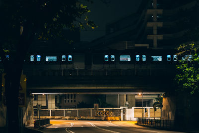 Illuminated street light at night