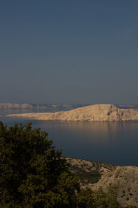 Scenic view of lake against clear sky