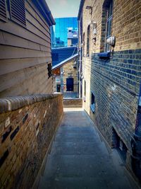 Empty alley amidst buildings in city