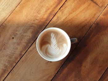 Directly above shot of cappuccino on table