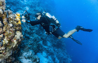 Underwater photographer at the great barrier reef