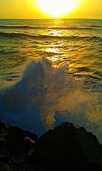 View of calm sea at sunset