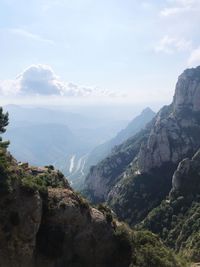 Scenic view of rocky mountains against sky