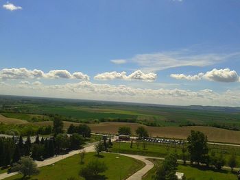 High angle view of landscape against sky