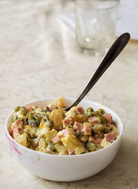 Close-up of food in bowl on table