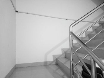 Low angle view of spiral staircase in building