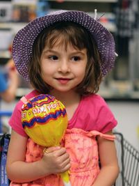 Portrait of cute girl smiling