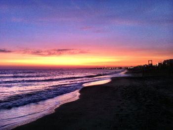 Scenic view of sea at sunset